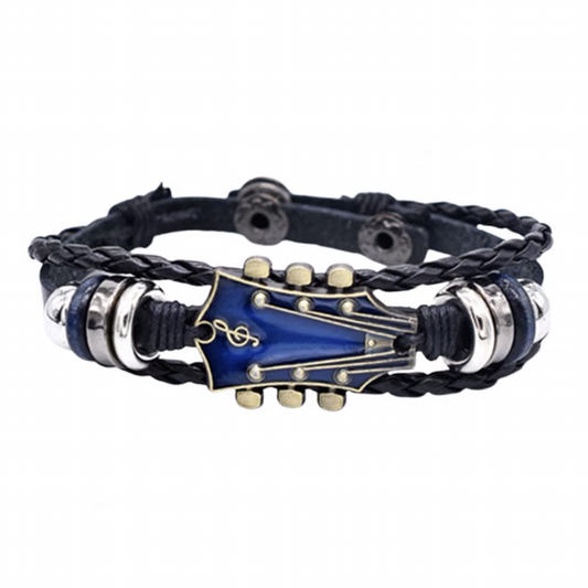 Braided Faux Leather Guitar Bracelet
