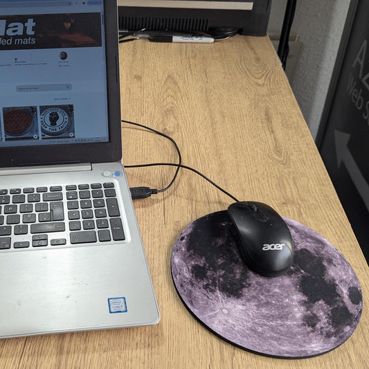 The Moon Circular Mouse Pad - Round Computer Mat - Desktop mousepad - Space Gift - Science Gift - NASA Gift