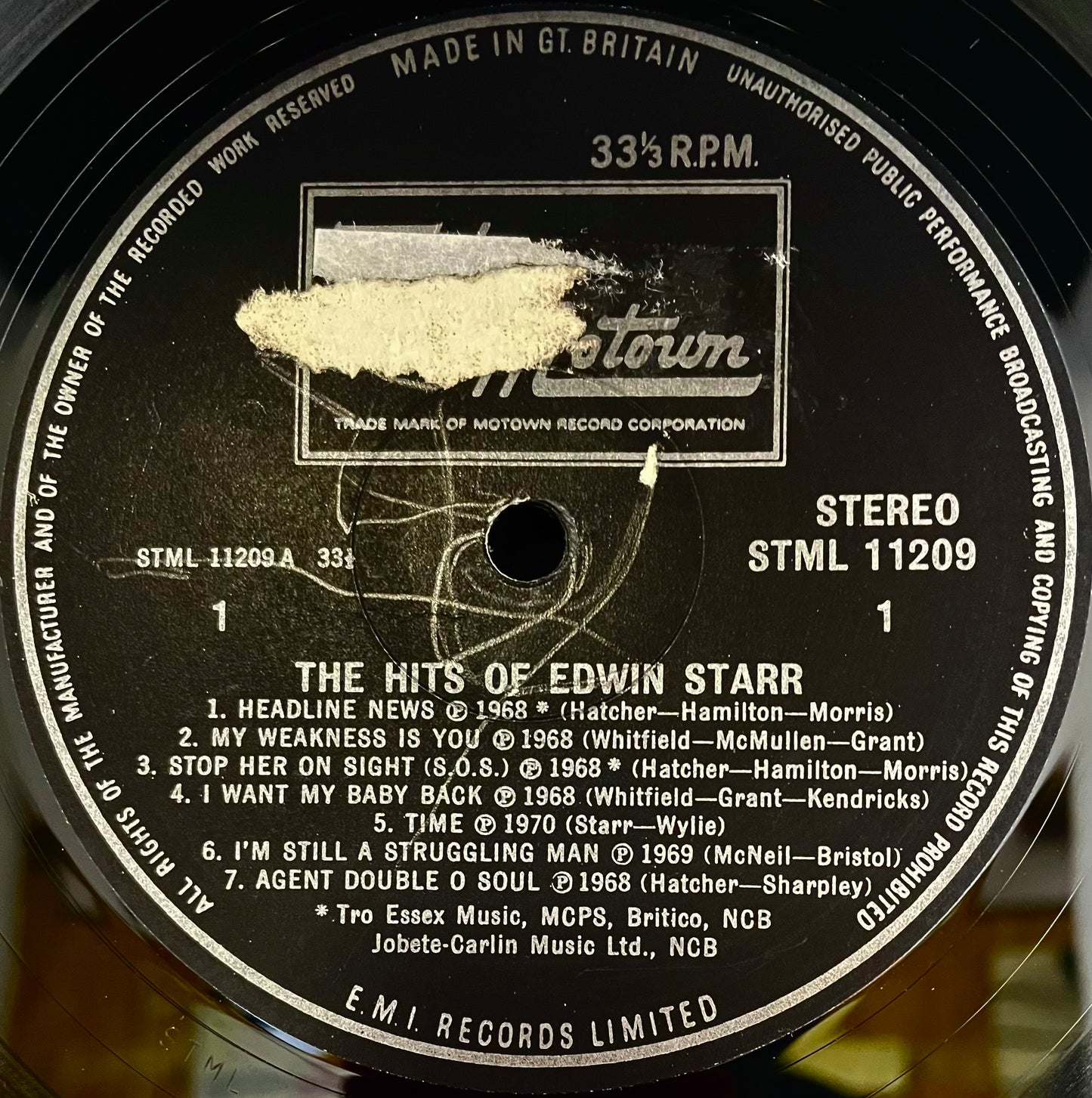 Edwin Starr – The Hits Of Edwin Starr - USED Vinyl LP
