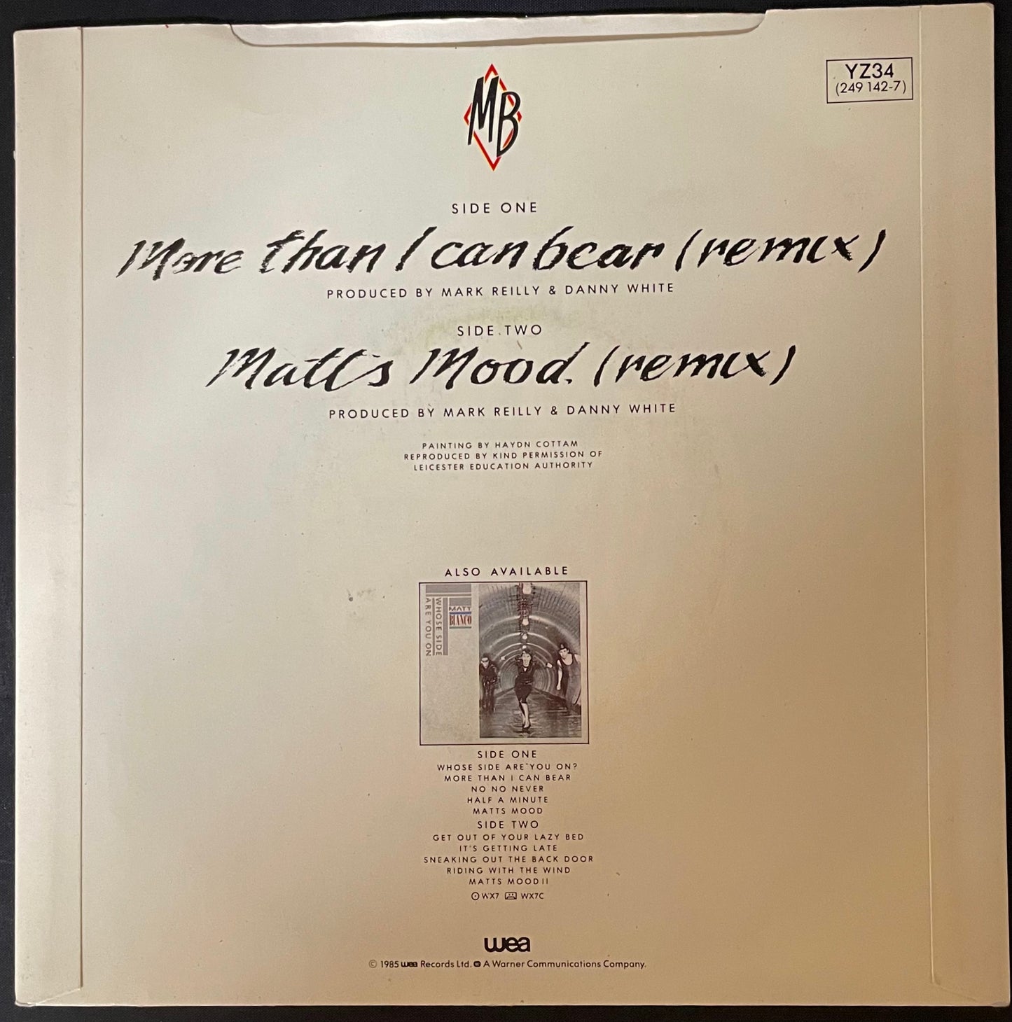 Matt Bianco – More Than I Can Bear (Remix) - USED Vinyl 7" Single