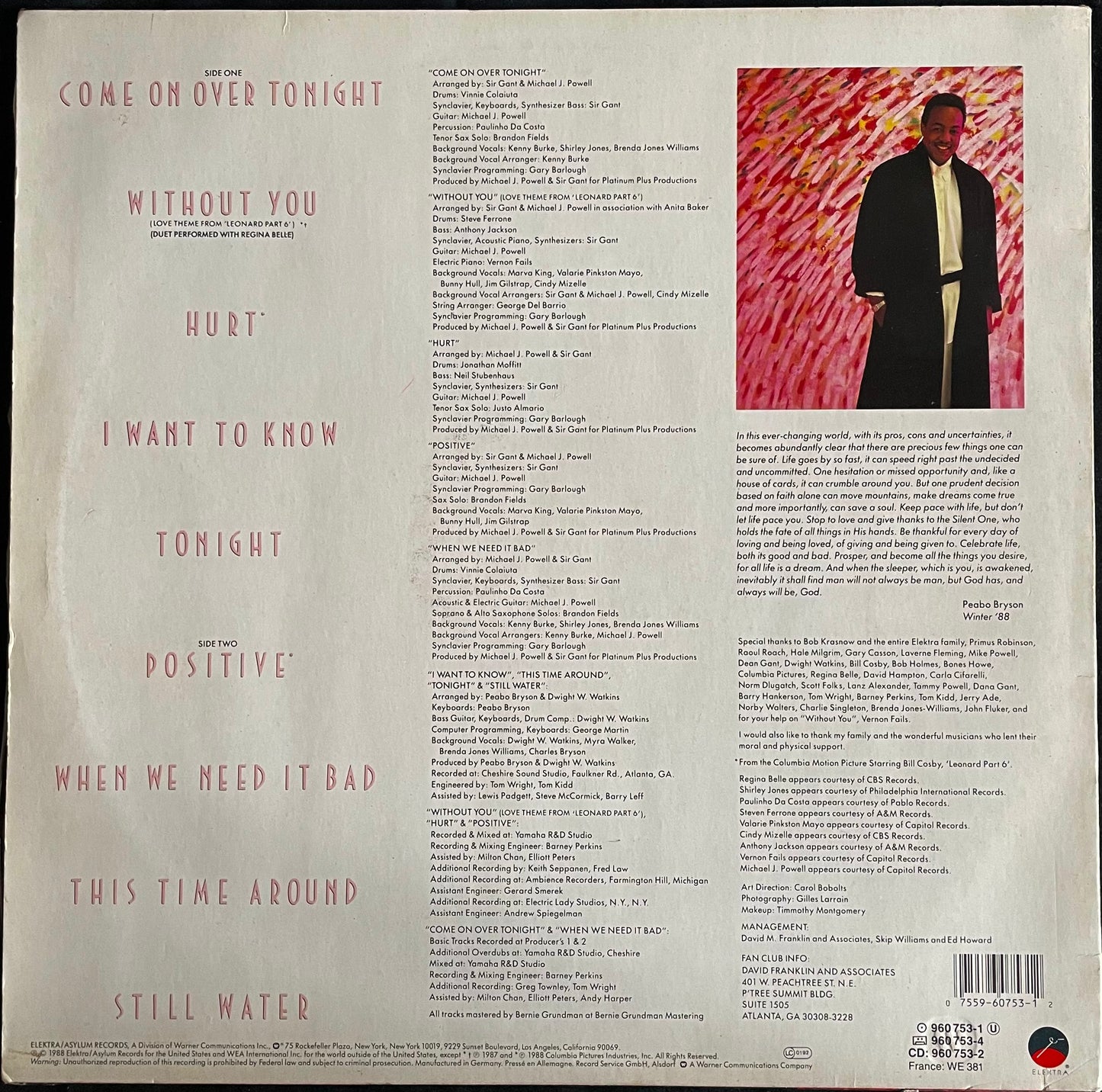 Peabo Bryson – Positive - USED Vinyl LP