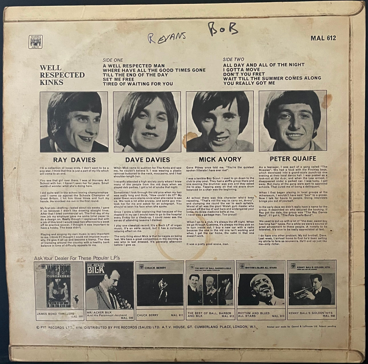 The Kinks – Well Respected Kinks - USED Vinyl 12" LP