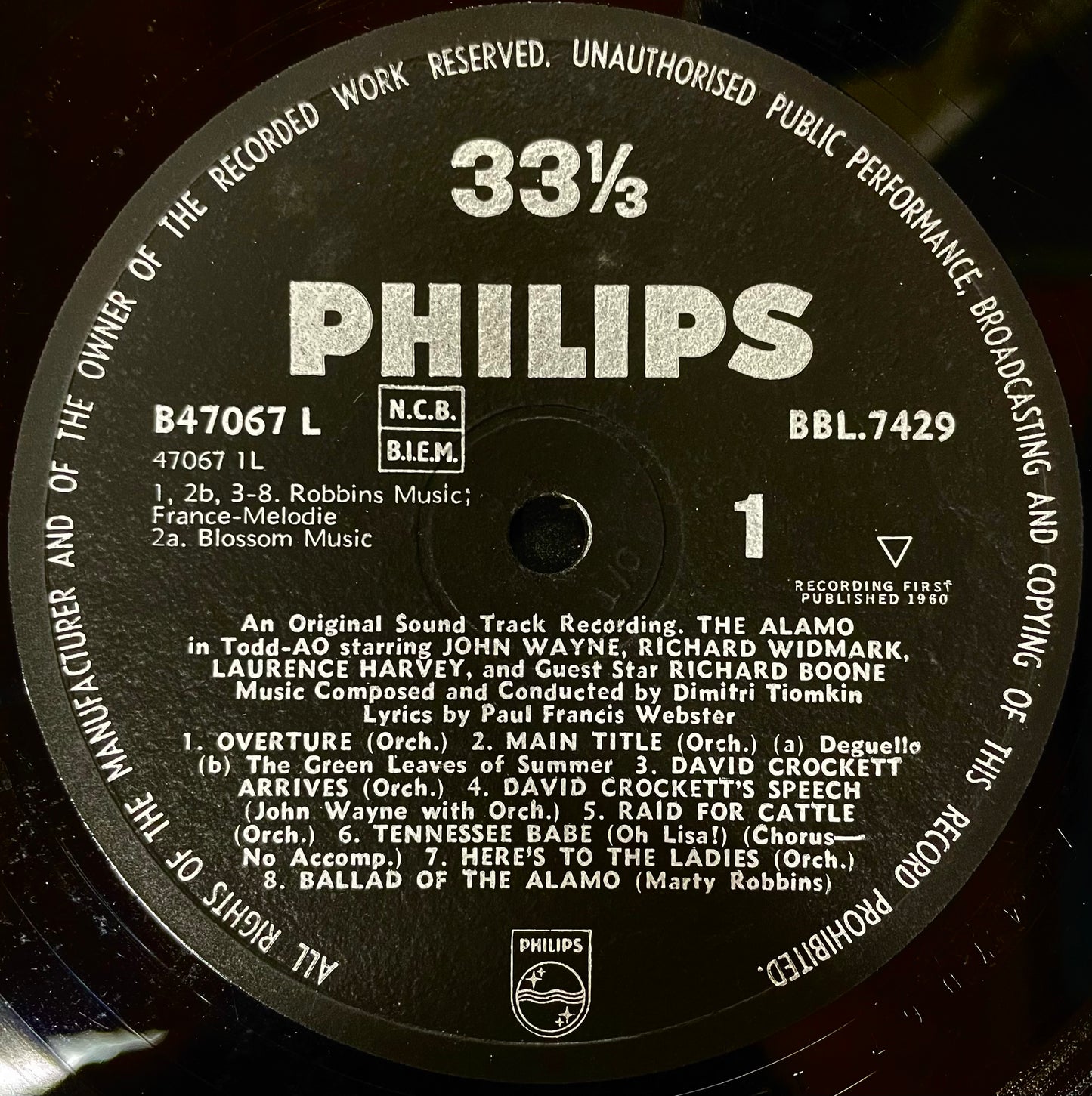 Dimitri Tiomkin – The Alamo - USED Vinyl LP MONO