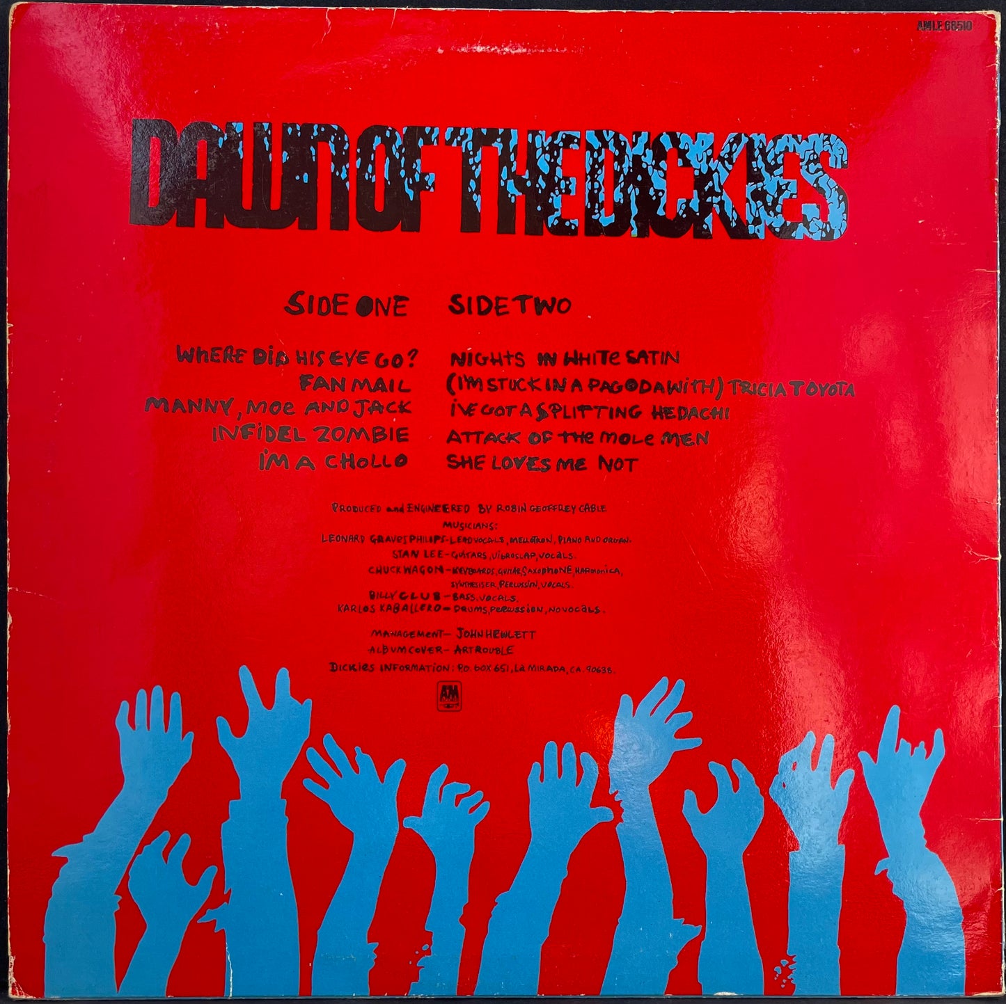 The Dickies – Dawn Of The Dickies - USED BLUE Vinyl LP