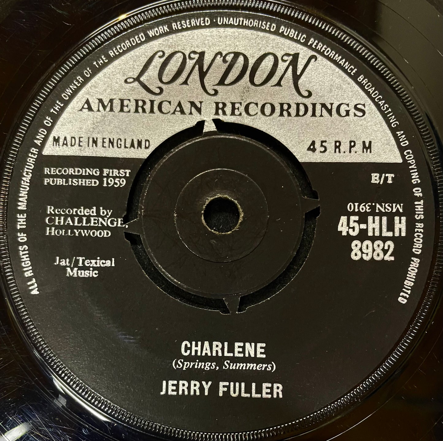 Jerry Fuller – Tennessee Waltz - USED Vinyl 7" Single