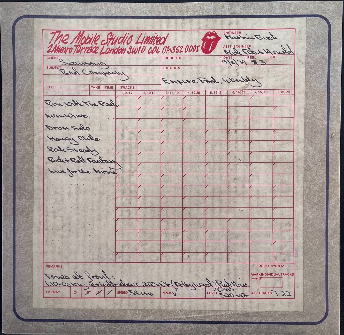 Bad Company – Live 1979 - USED Ltd Edition Transparent Orange Vinyl 2LP