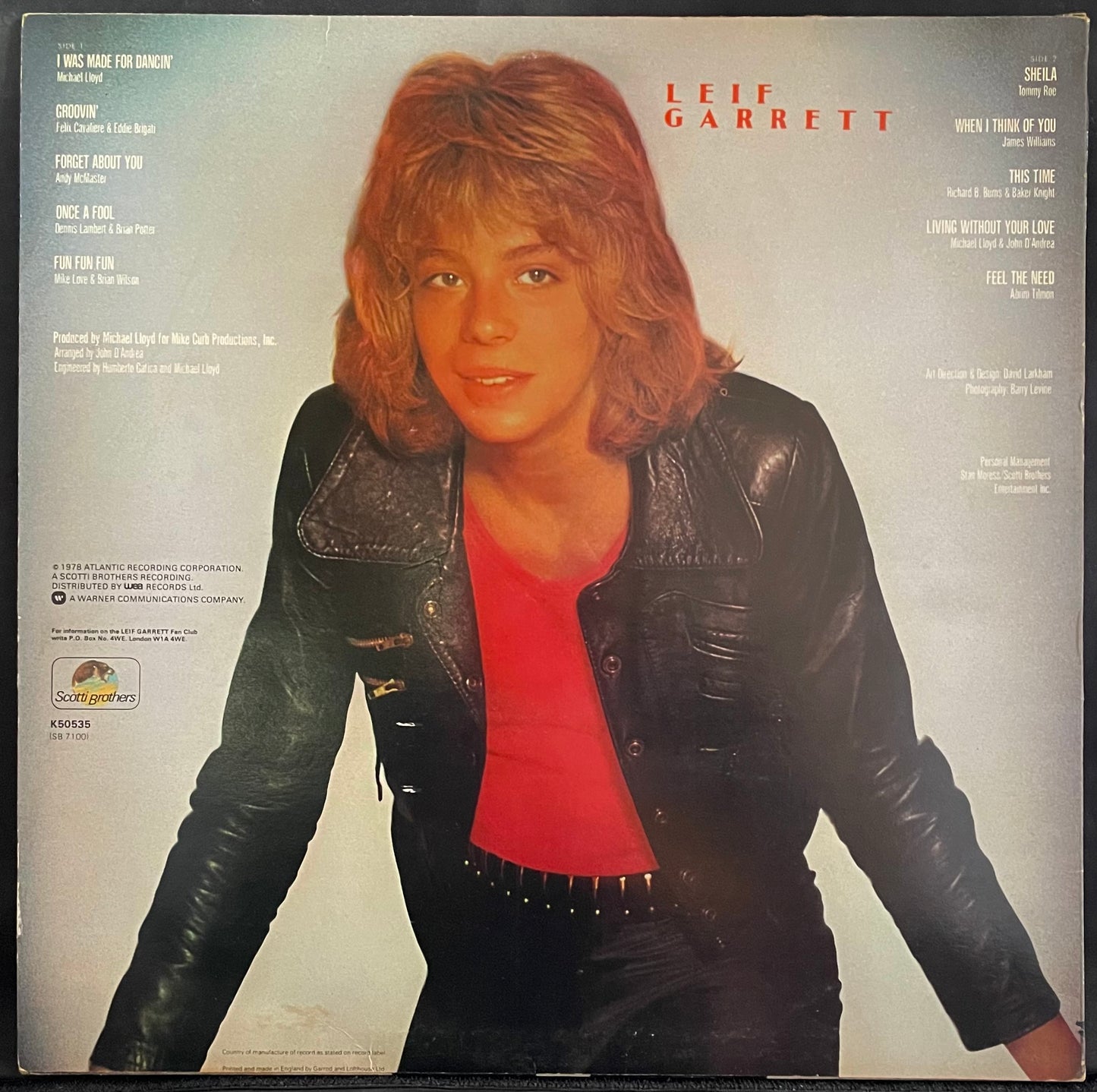 Leif Garrett – Feel The Need - USED Vinyl LP