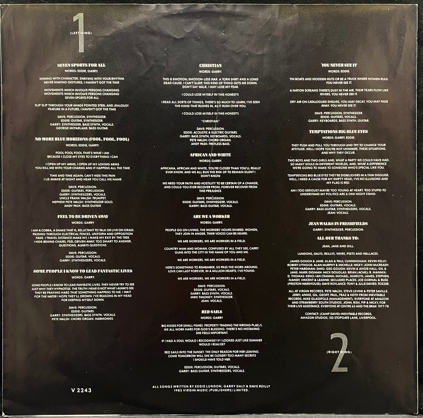China Crisis – Difficult Shapes & Passive Rhythms - Some People Think It's Fun To Entertain - USED Vinyl LP