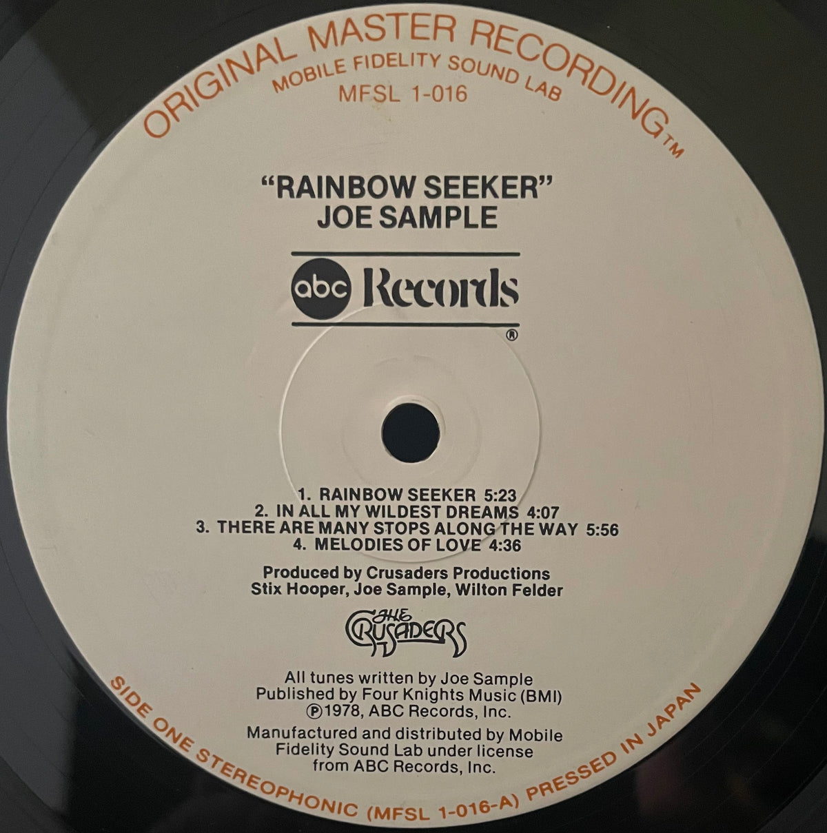 Joe Sample – Rainbow Seeker - USED Limited Edition Vinyl 12" LP