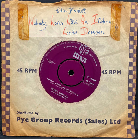 Lonnie Donegan And His Skiffle Group ‎– Nobody Loves Like An Irishman– USED Vinyl 7" Single