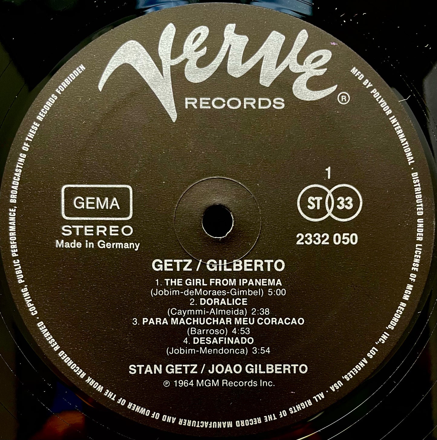 Stan Getz / João Gilberto Featuring Antonio Carlos Jobim – Getz / Gilberto - USED Vinyl LP