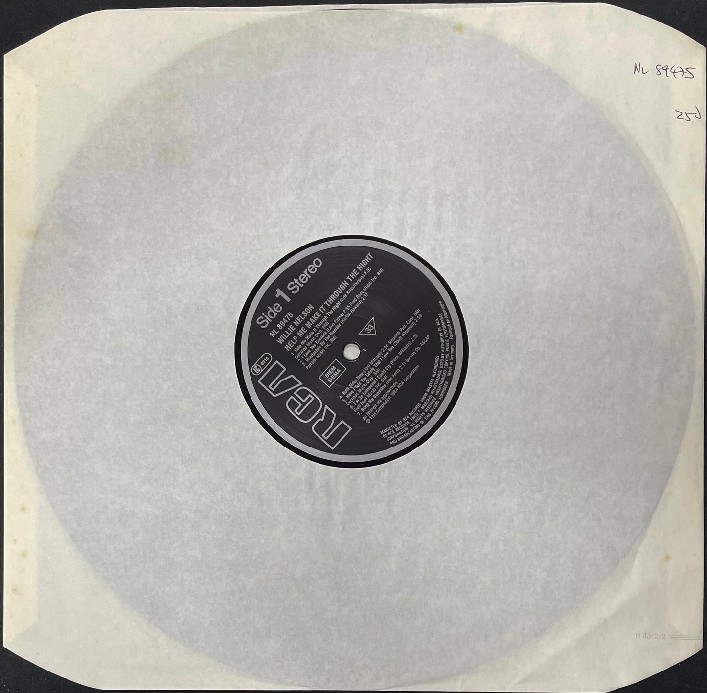 Willie Nelson – Help Me Make It Through The Night - USED Vinyl LP