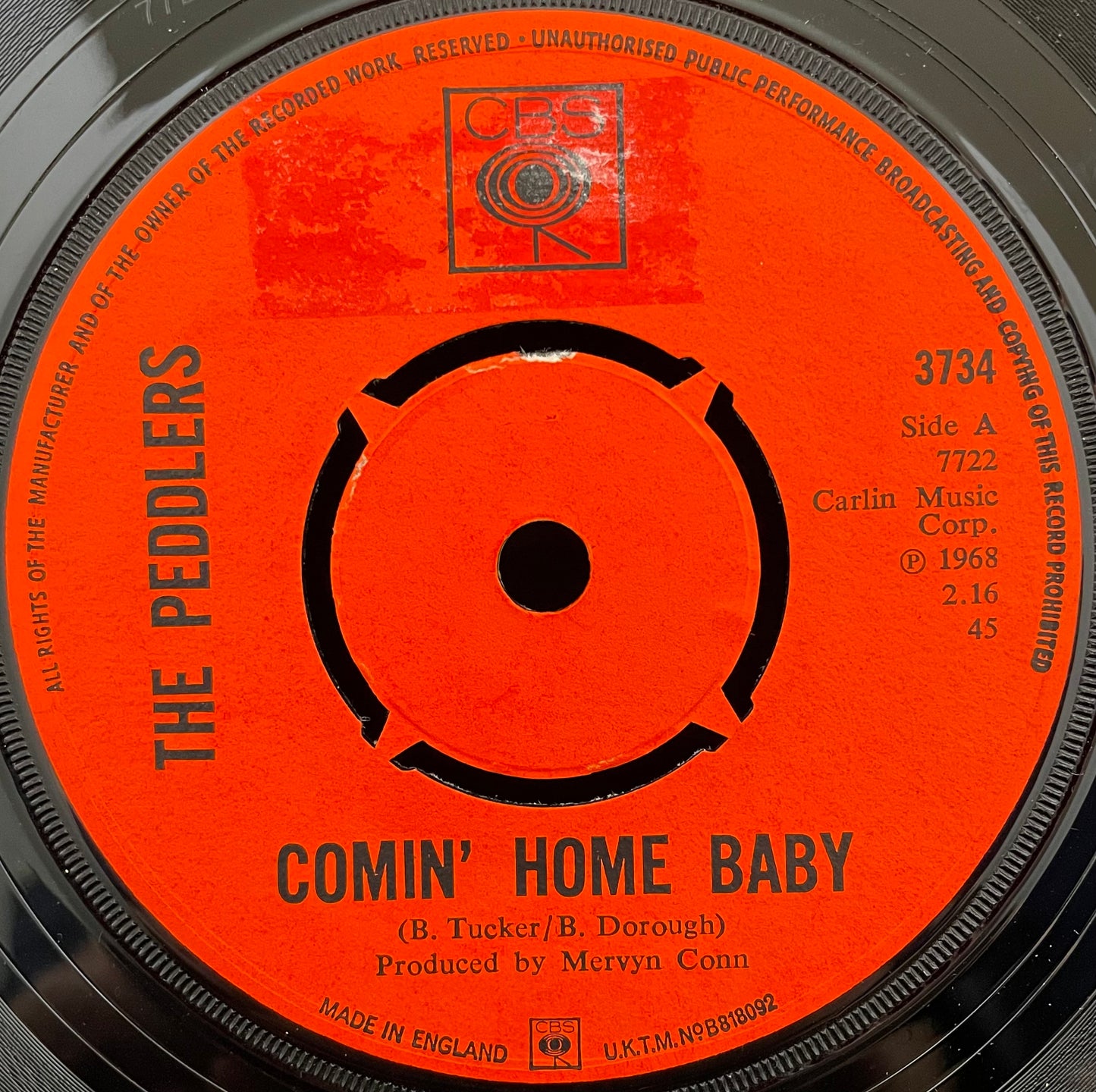 The Peddlers – Comin‘ Home Baby – gebrauchte 7"-Vinyl-Single