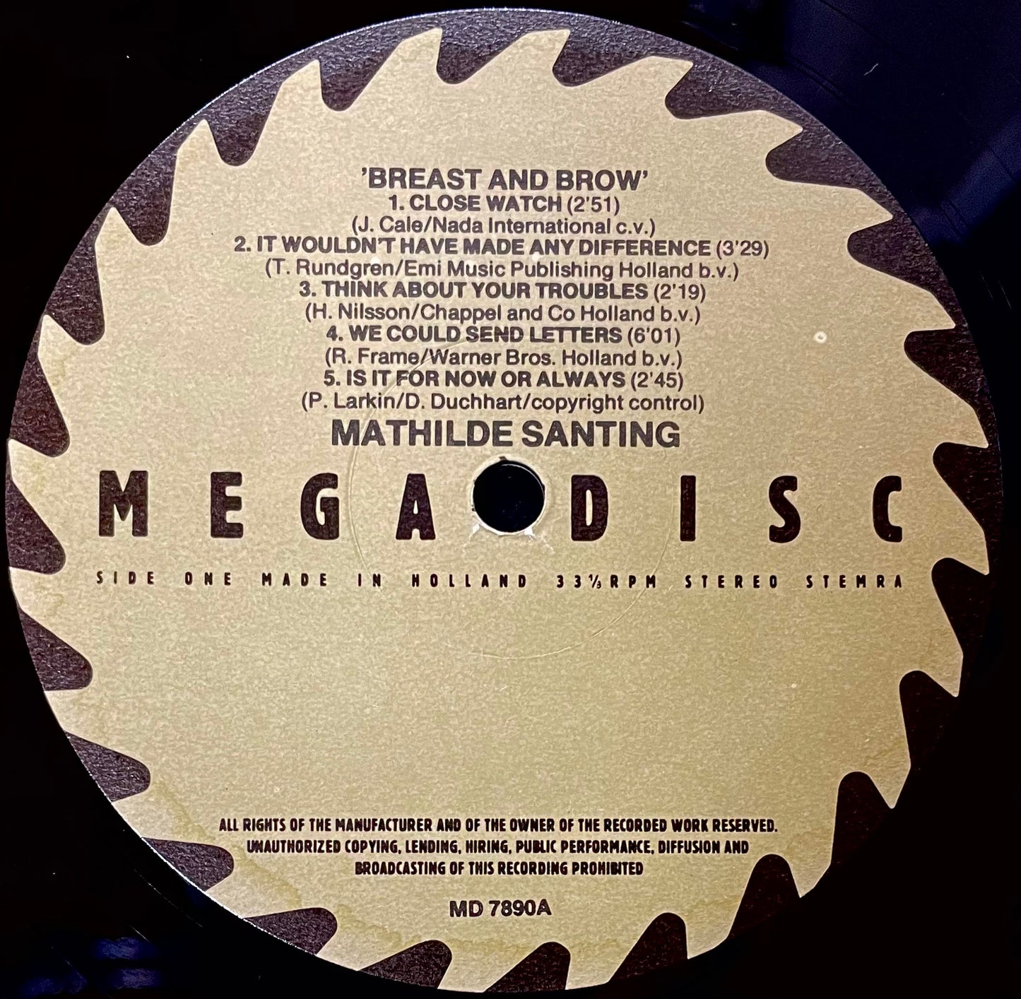 Mathilde Santing – Breast And Brow - USED Vinyl LP