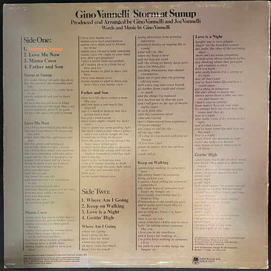 Gino Vannelli – Storm At Sunup - USED Vinyl LP