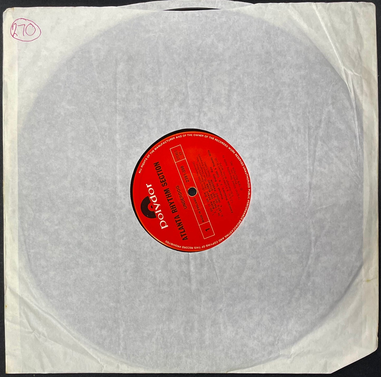 Atlanta Rhythm Section – Underdog - USED Vinyl LP