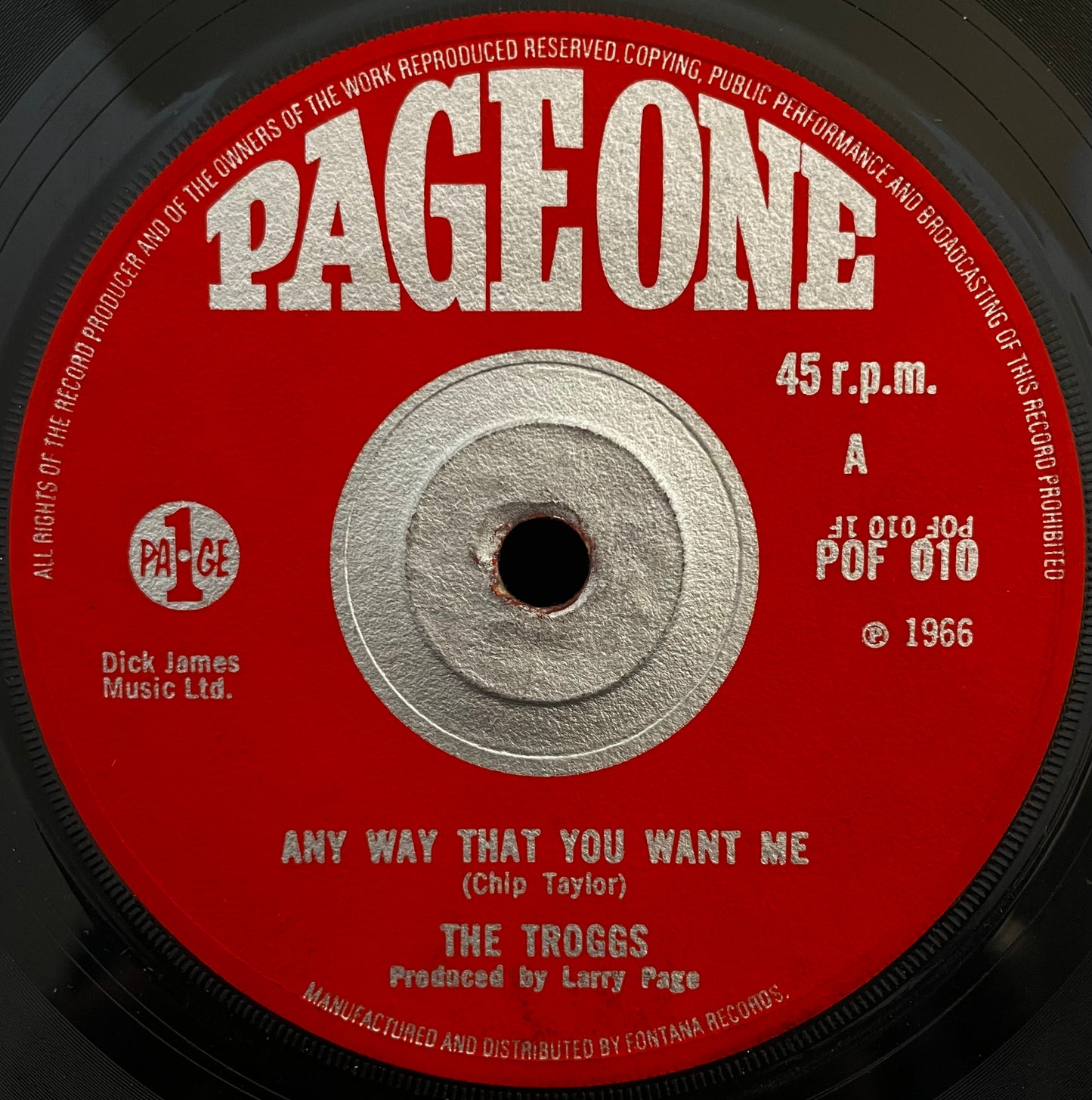 The Troggs – Any Way That You Want Me – gebrauchte 7"-Vinyl-Single – MONO