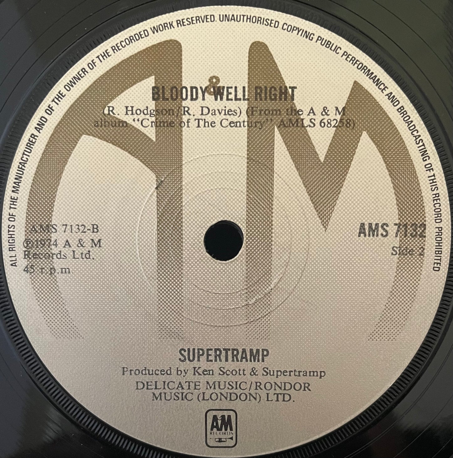 Supertramp – Dreamer - USED Vinyl 7" Single