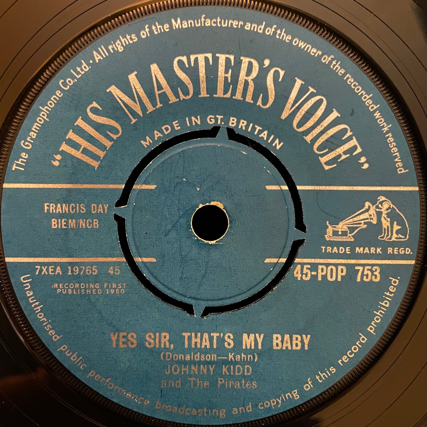 Johnny Kidd and The Pirates – Shakin' All Over - USED Vinyl 7" Single