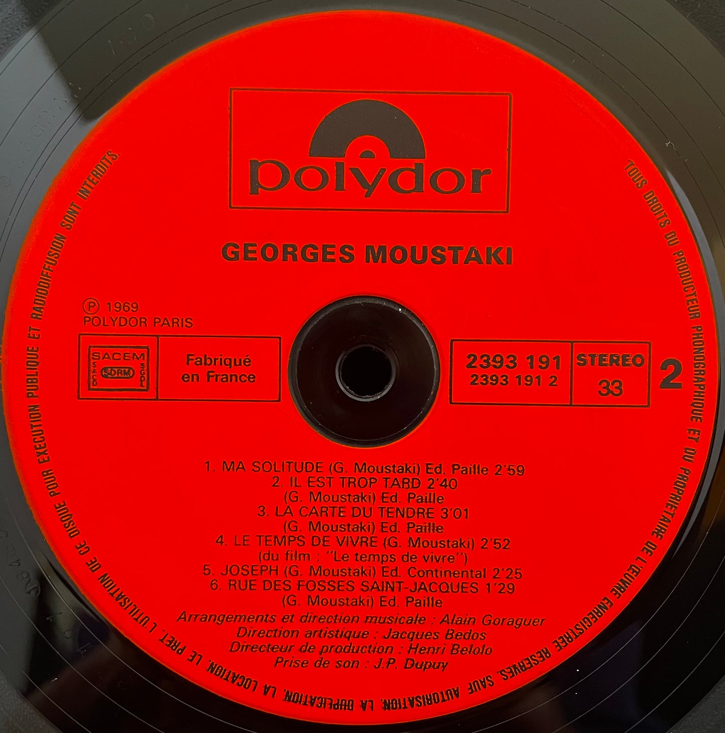 Georges Moustaki – Georges Moustaki – USED Vinyl LP