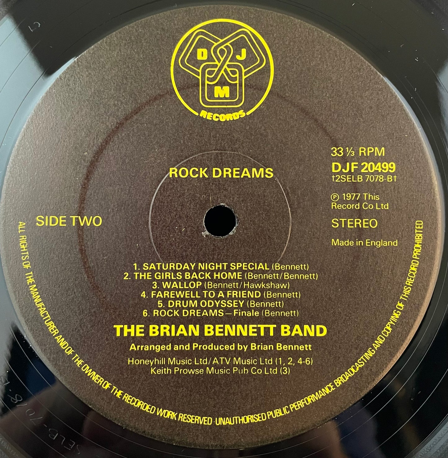 Brian Bennett Band – Rock Dreams – USED Vinyl LP