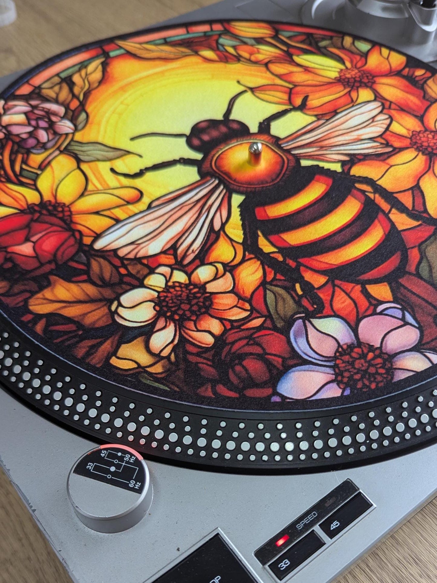 Stain Glass Worker Bee Slip mat