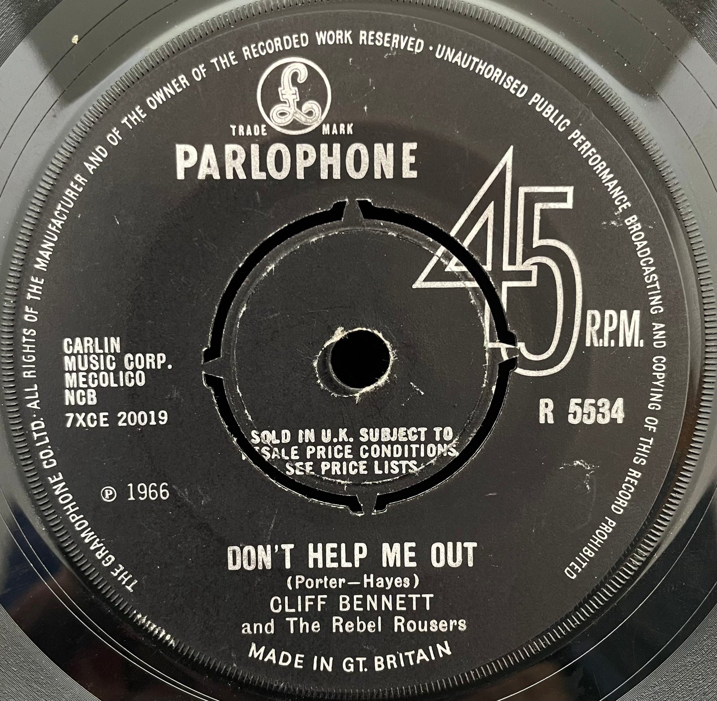 Cliff Bennett &amp; The Rebel Rousers – Don't Help Me Out – gebrauchte 7"-Vinyl-Single