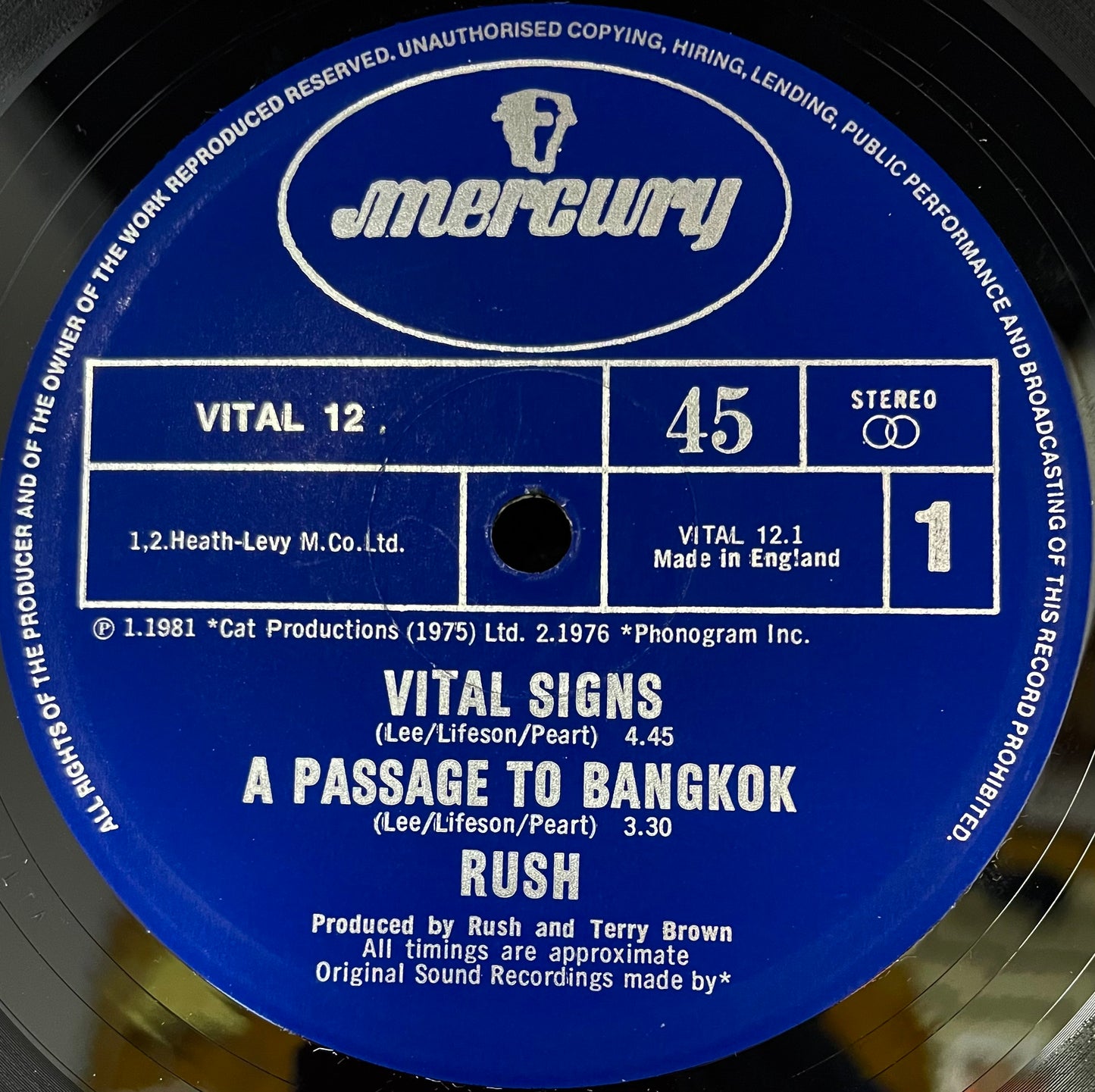 Rush – Vital Signs - USED Vinyl 12" Single