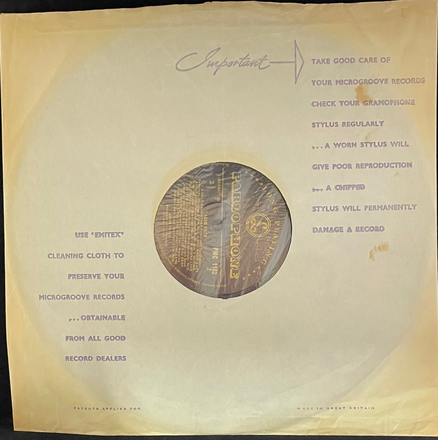 Adam Faith – Adam Faith - USED Vinyl LP MONO