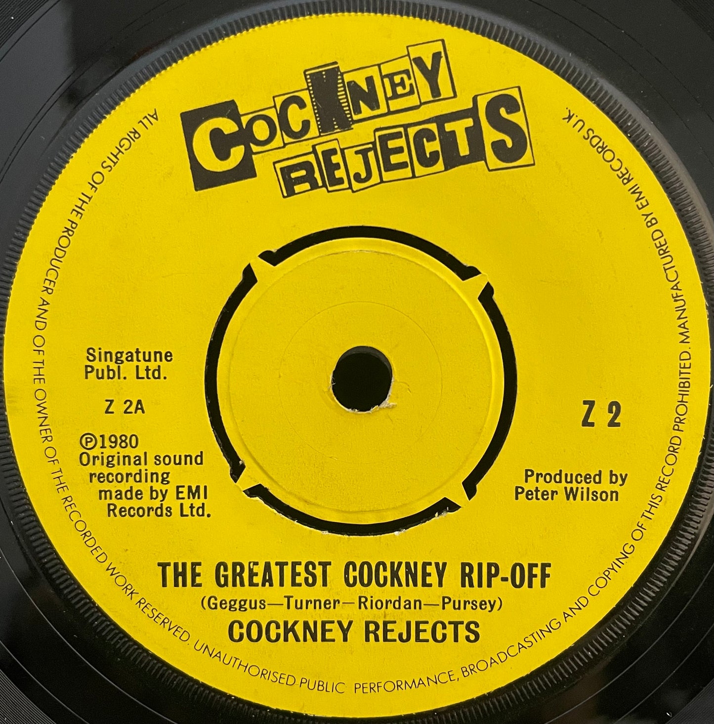 Cockney Rejects – The Greatest Cockney Rip-off – USED Vinyl 7" Single