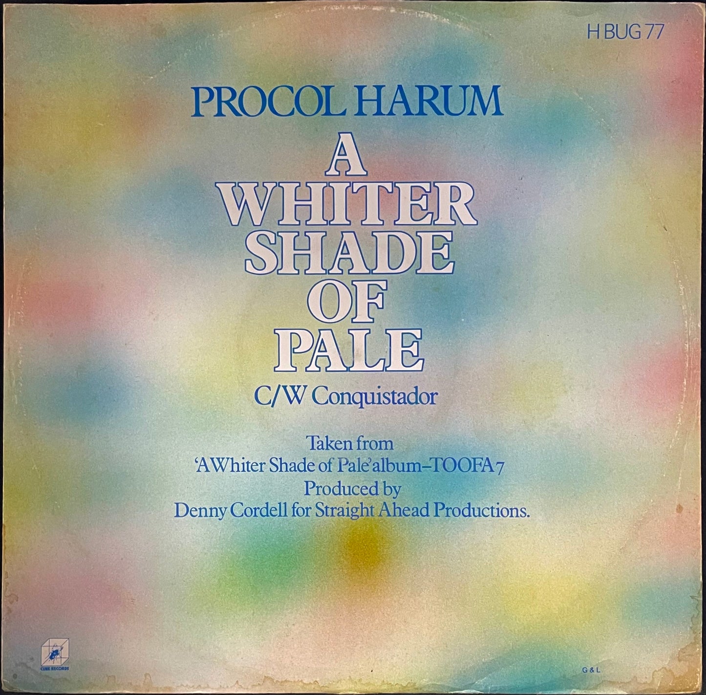Procol Harum – A Whiter Shade Of Pale c/w Conquistador - USED Vinyl 12" Single