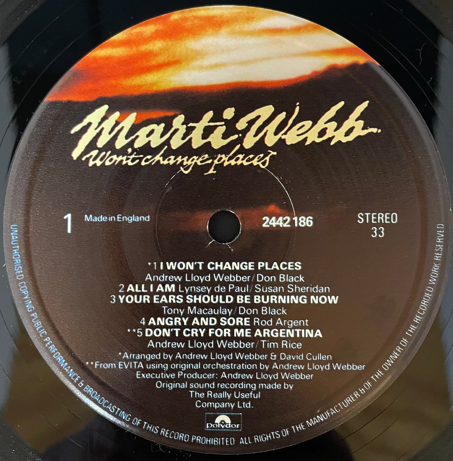 Marti Webb – Won't Change Places - USED Vinyl LP
