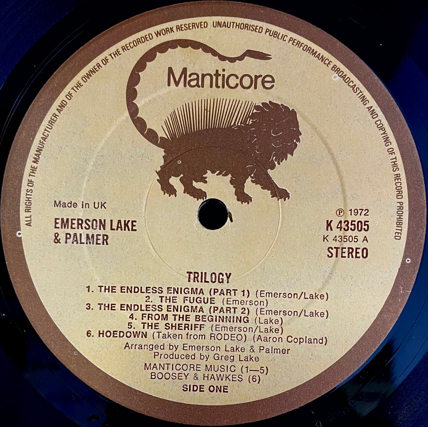 Emerson Lake & Palmer – Trilogy - USED Vinyl LP