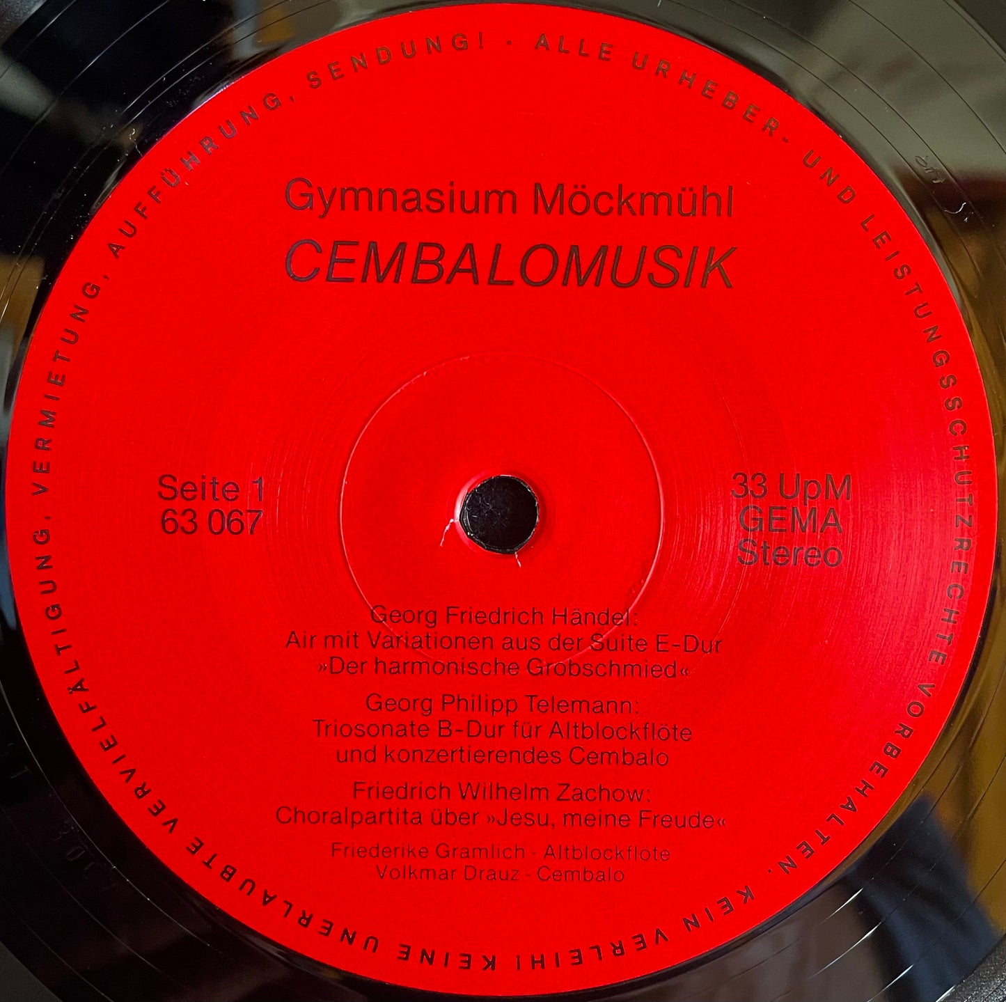 Friederike Gramlich, Volkmar Drauz – Cembalomusik - USED Vinyl LP