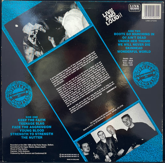 Condemned 84 – Live And Loud!! - USED Vinyl LP