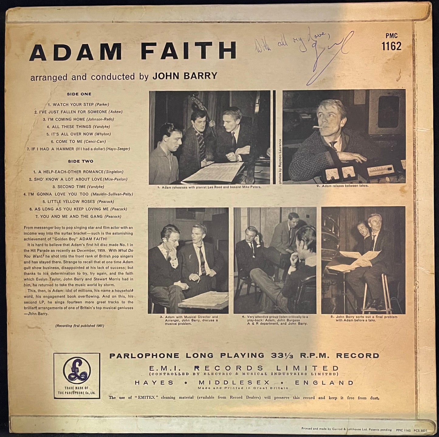 Adam Faith – Adam Faith - USED Vinyl LP MONO