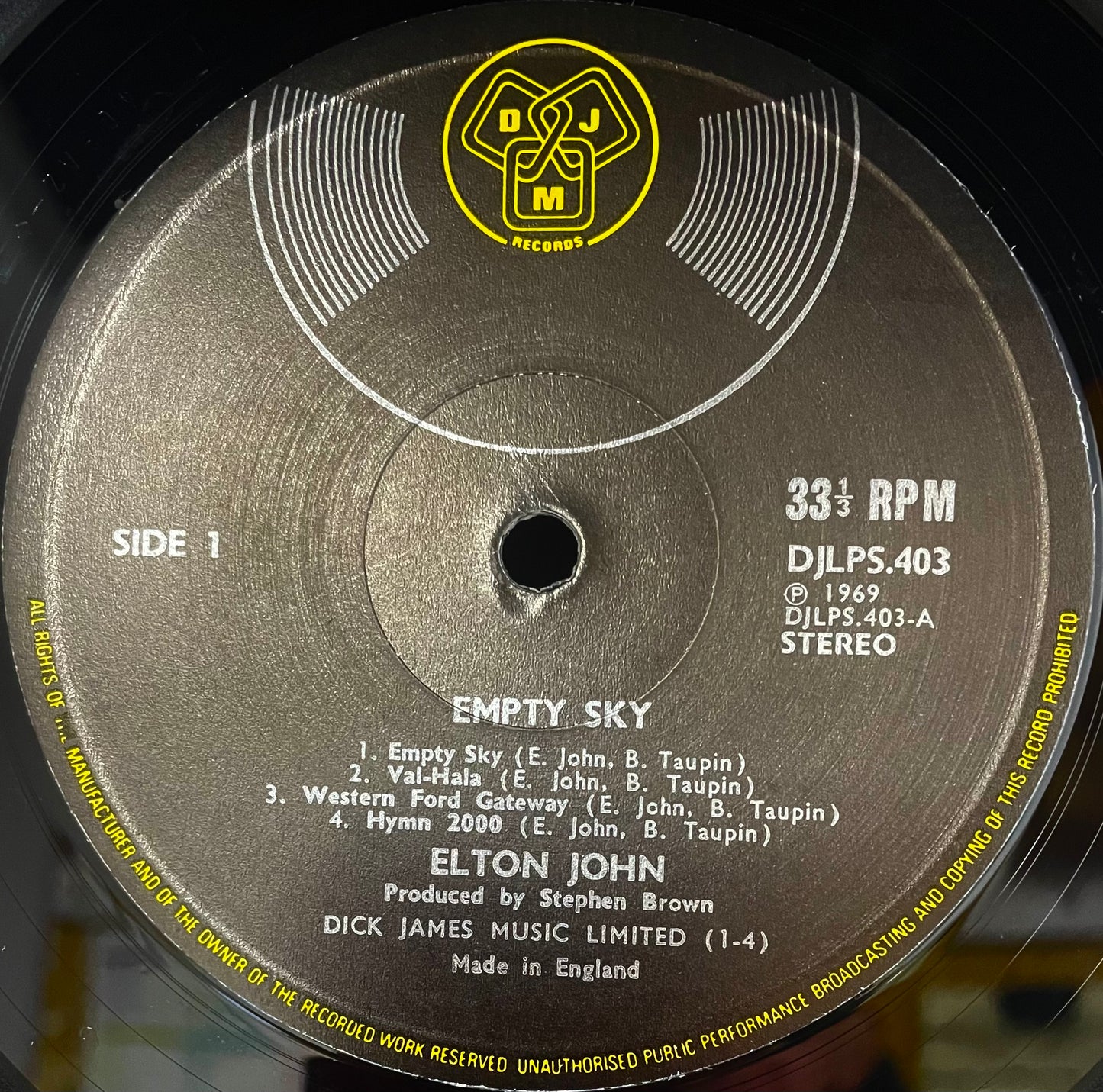 Elton John – Empty Sky - USED Vinyl LP - Purple Translucent