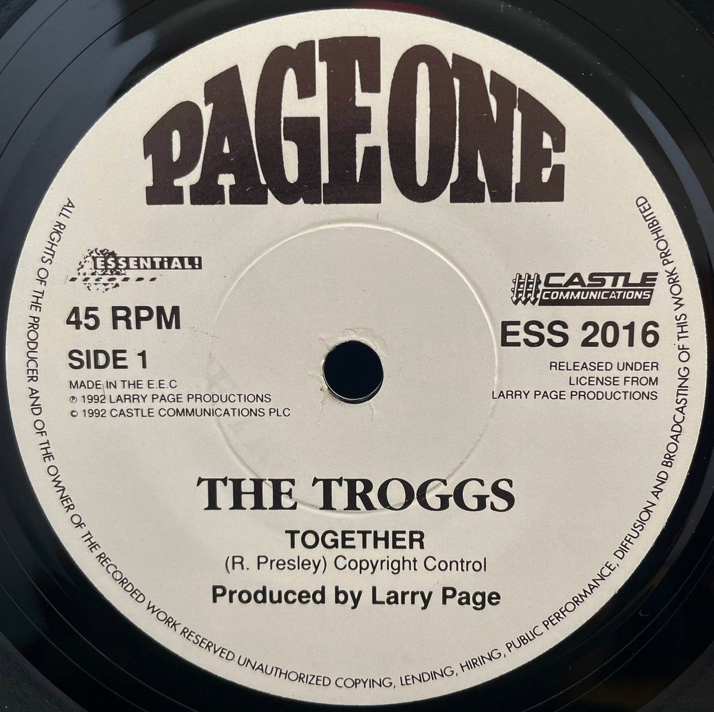 The Troggs ‎– Together / Crazy Annie – USED Vinyl 7" Single