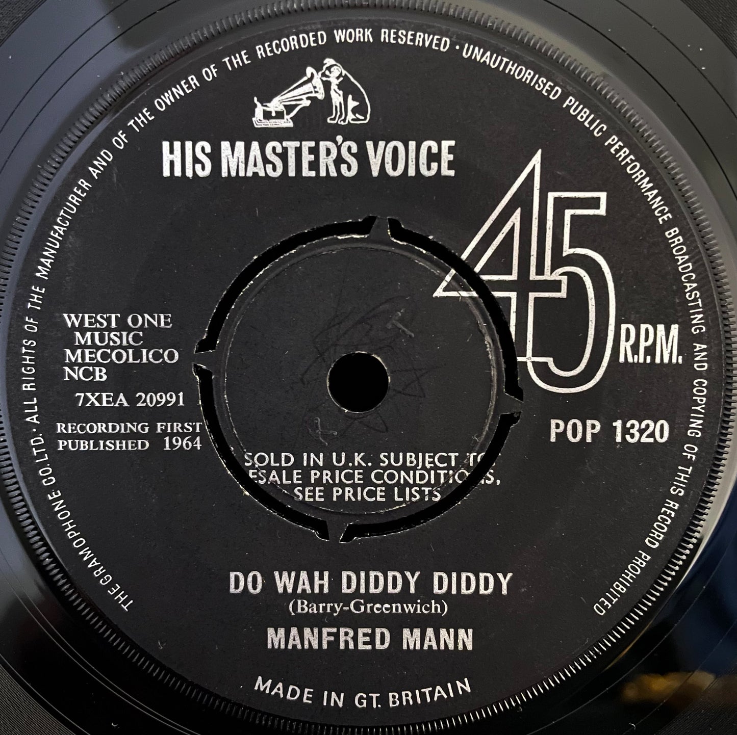 Manfred Mann – Do Wah Diddy Diddy – USED Vinyl 7" Single