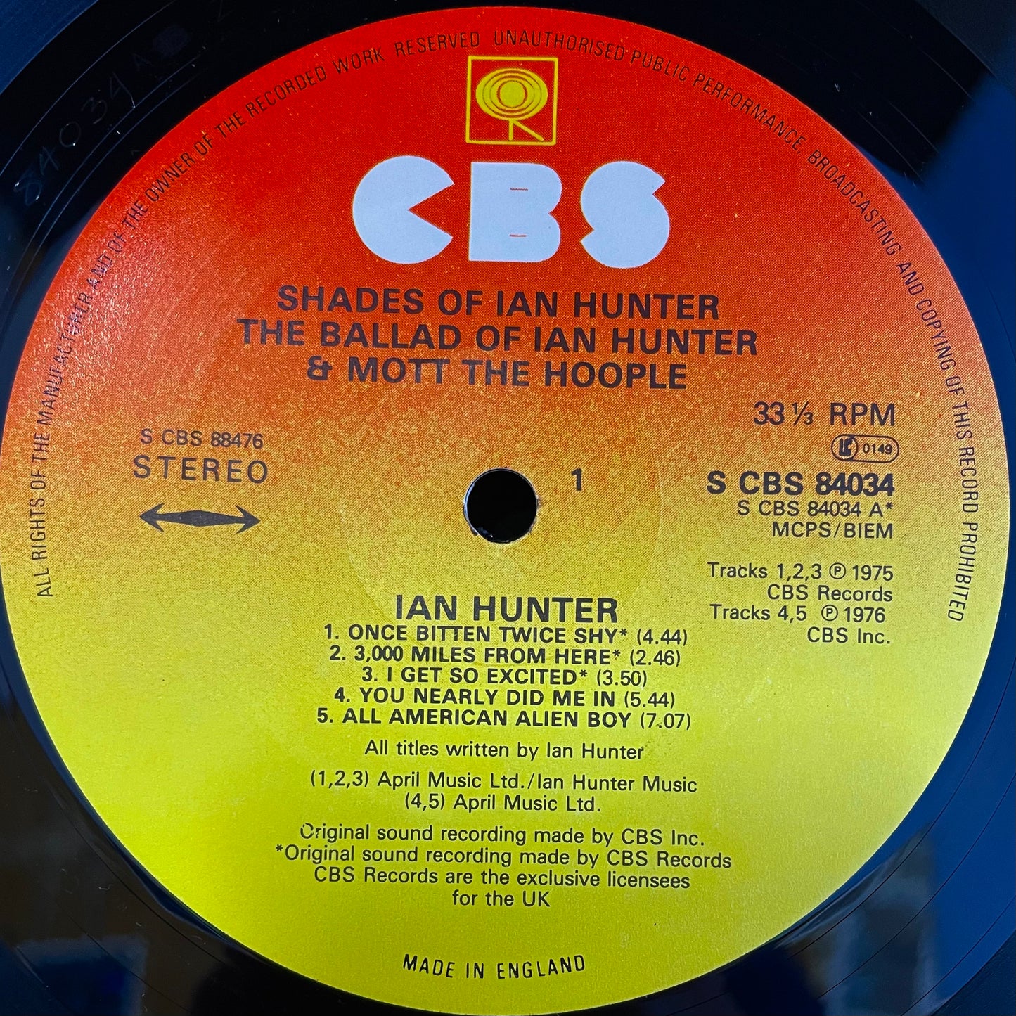 Ian Hunter – Shades Of Ian Hunter - The Ballad Of Ian Hunter & Mott The Hoople - USED Vinyl 2LP