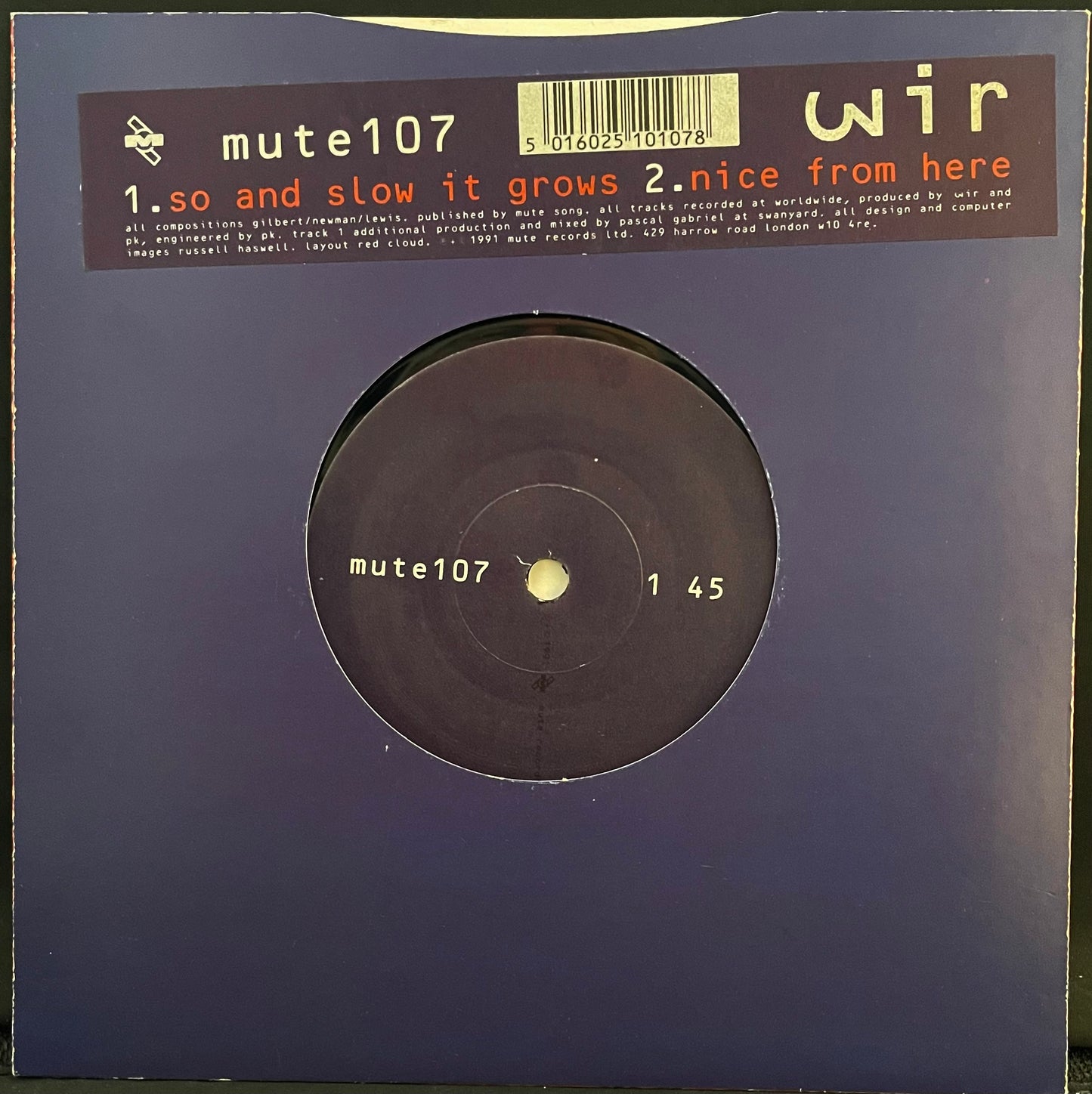 Wir – So And Slow It Grows – USED Vinyl 7" Single