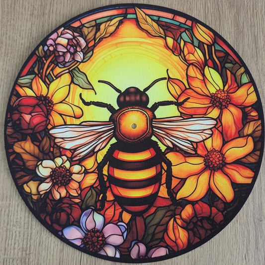 Stain Glass Worker Bee Slip mat