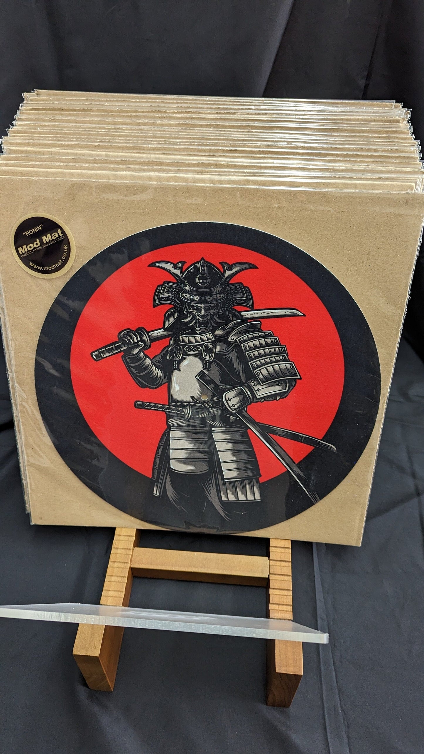 Samurai Slipmat | Japanese Warrior Tattoo Design | 7" 12" Vinyl Turntable DJ Mat