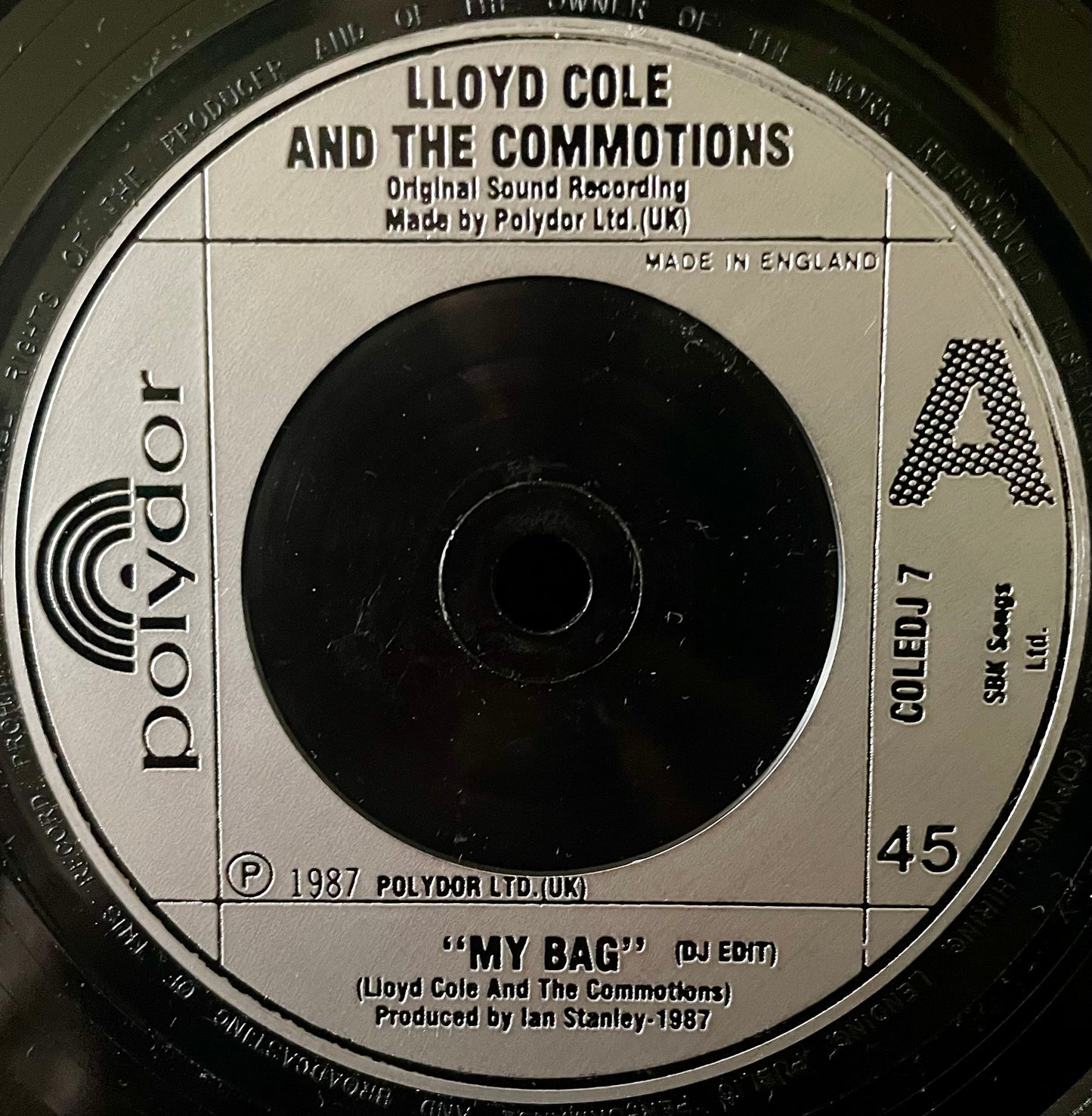 Lloyd Cole and the Commotions – My Bag - USED Vinyl 7" Single - PROMO