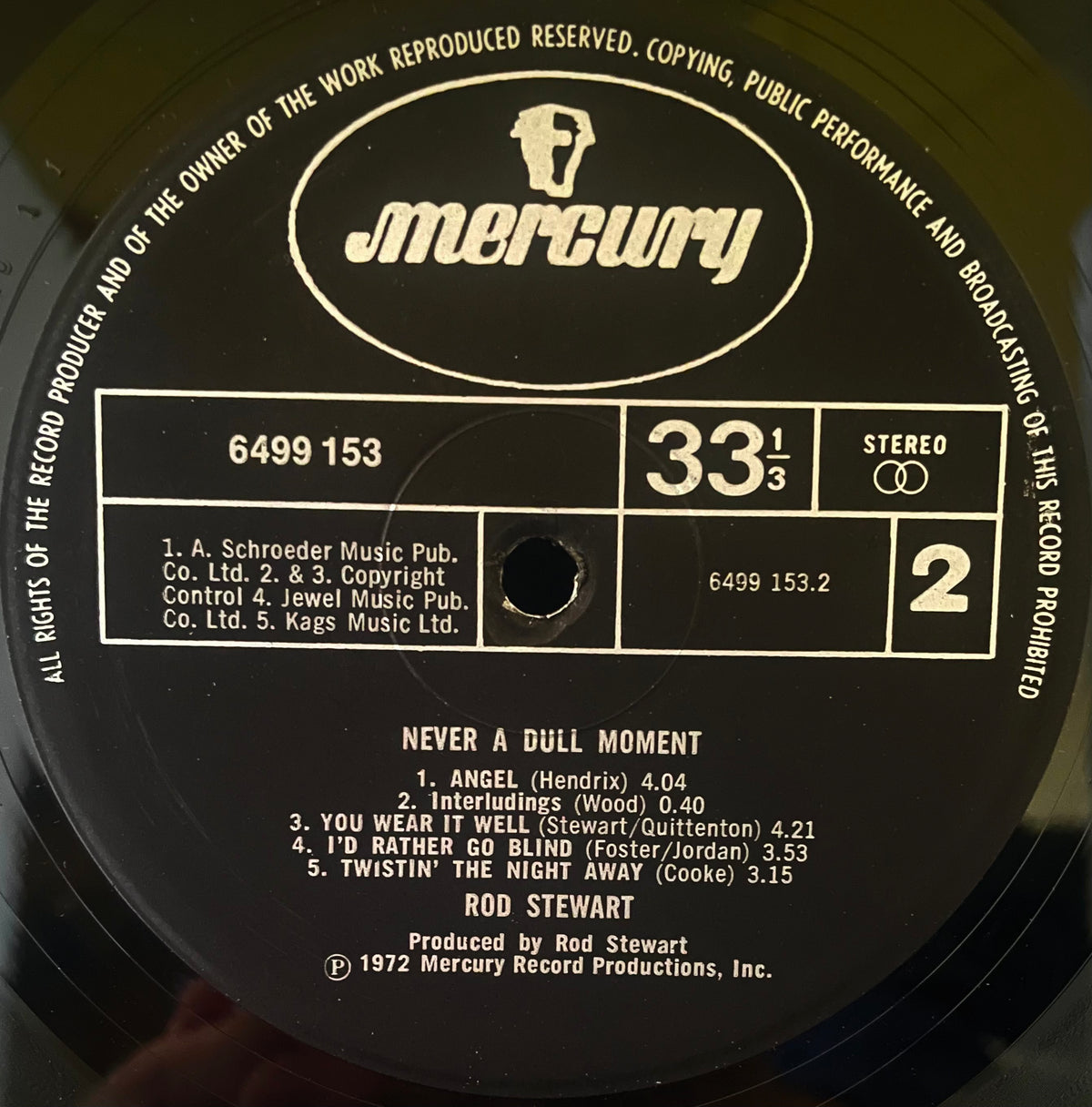 Rod Stewart – Never A Dull Moment - USED Vinyl LP