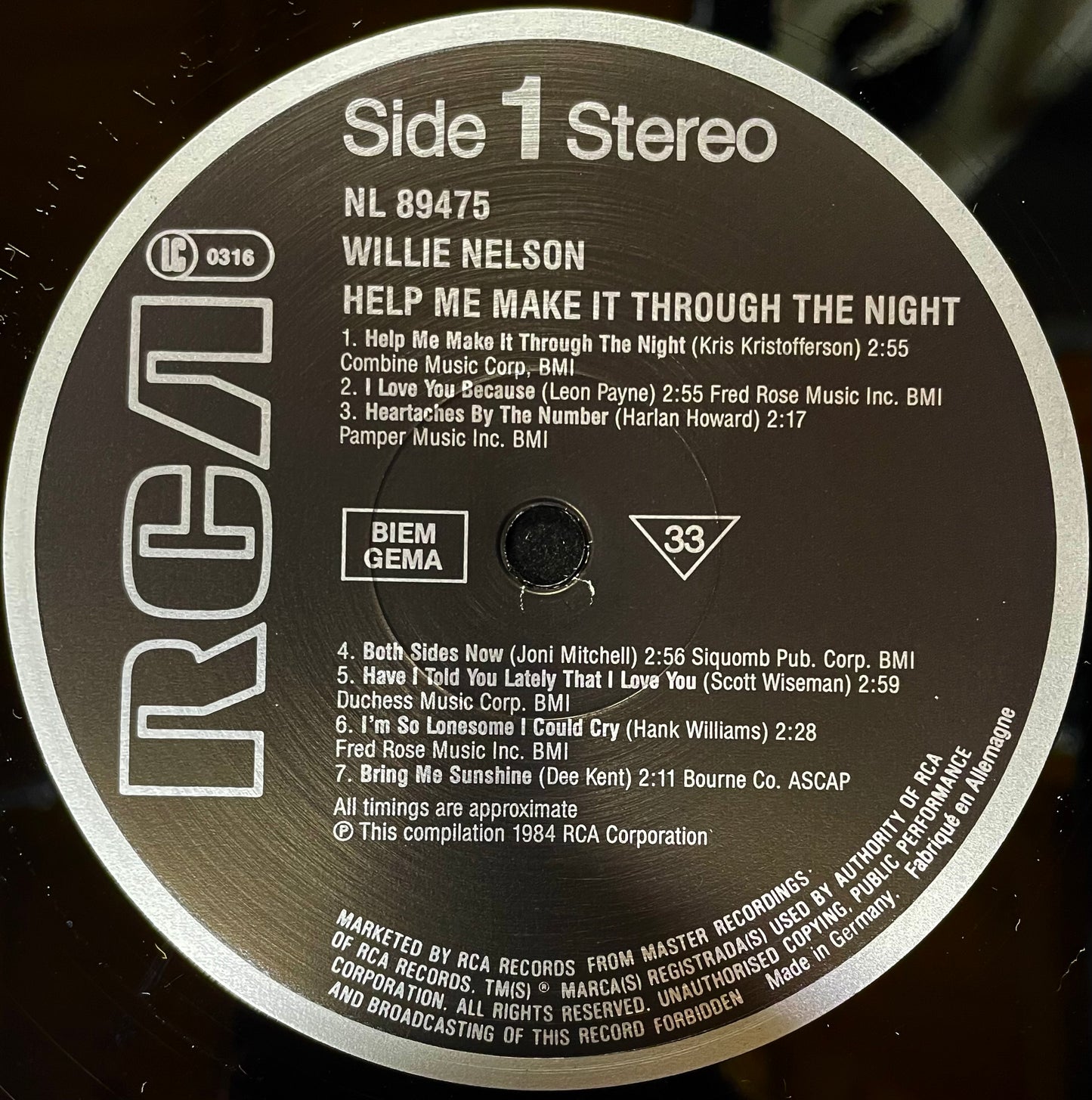 Willie Nelson – Help Me Make It Through The Night - USED Vinyl LP