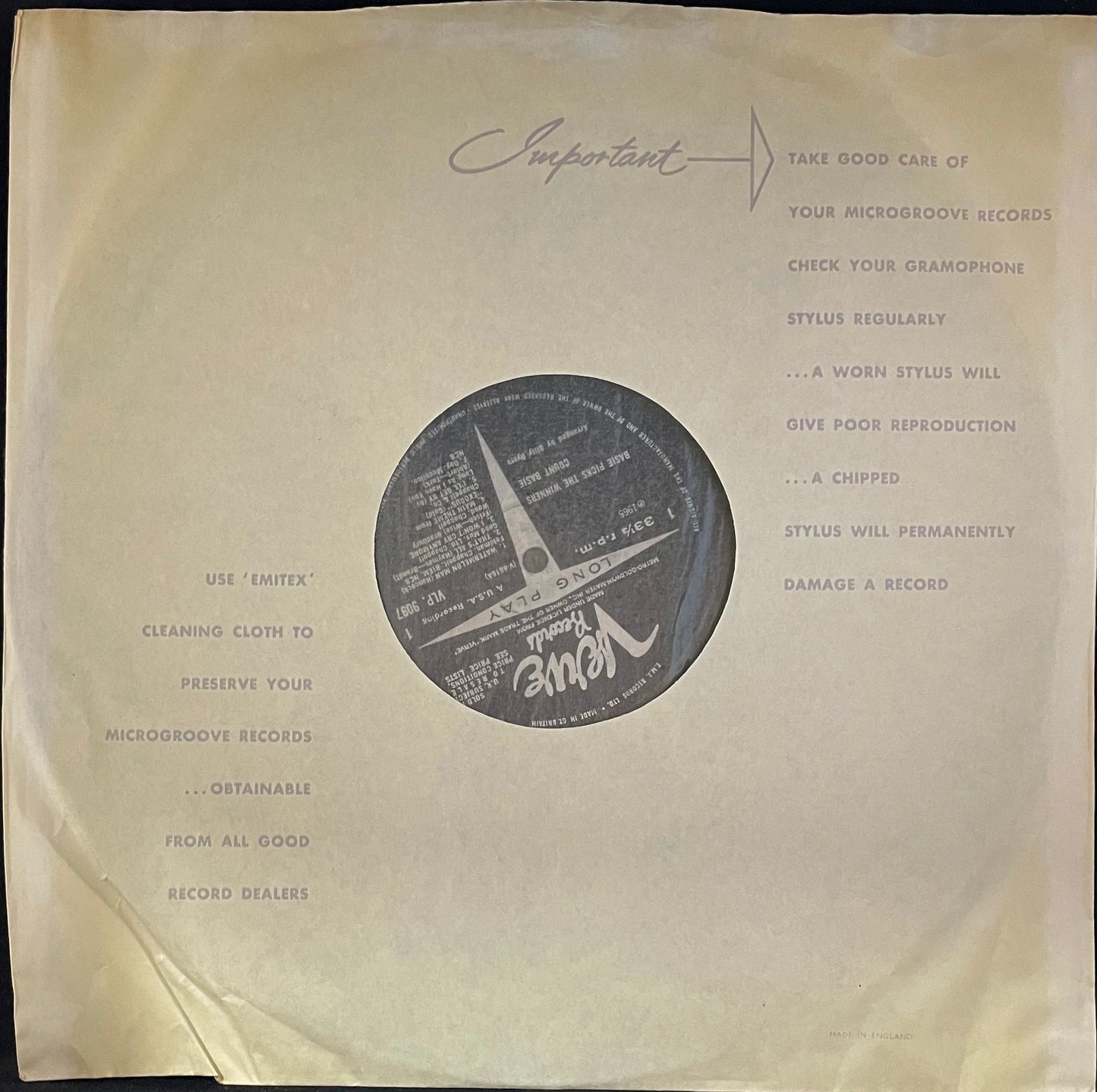 Count Basie – Basie Picks The Winners - USED Vinyl LP MONO