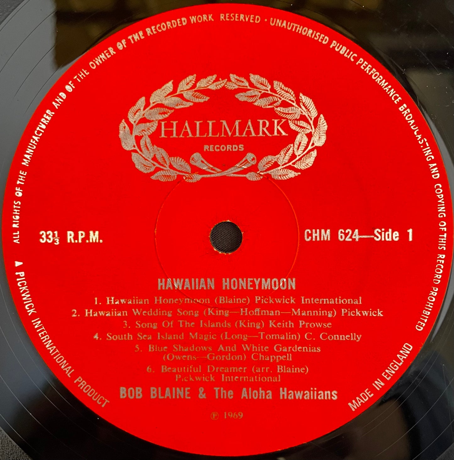 Bob Blaine And The Aloha Hawaiians – Hawaiian Honeymoon - USED Vinyl LP