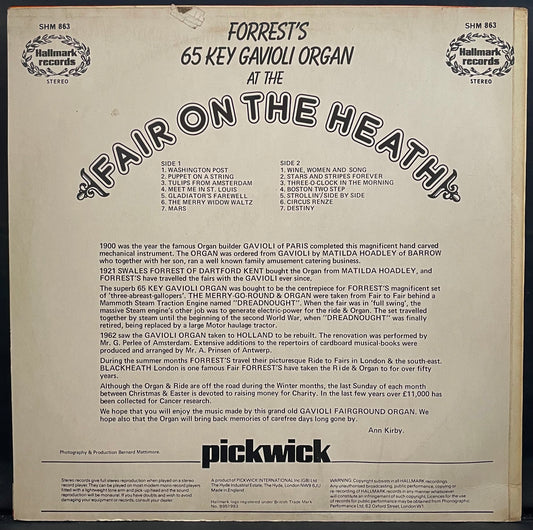 No Artist – Forrest's 65 Key Gavioli Organ At The Fair On The Heath – USED Vinyl LP