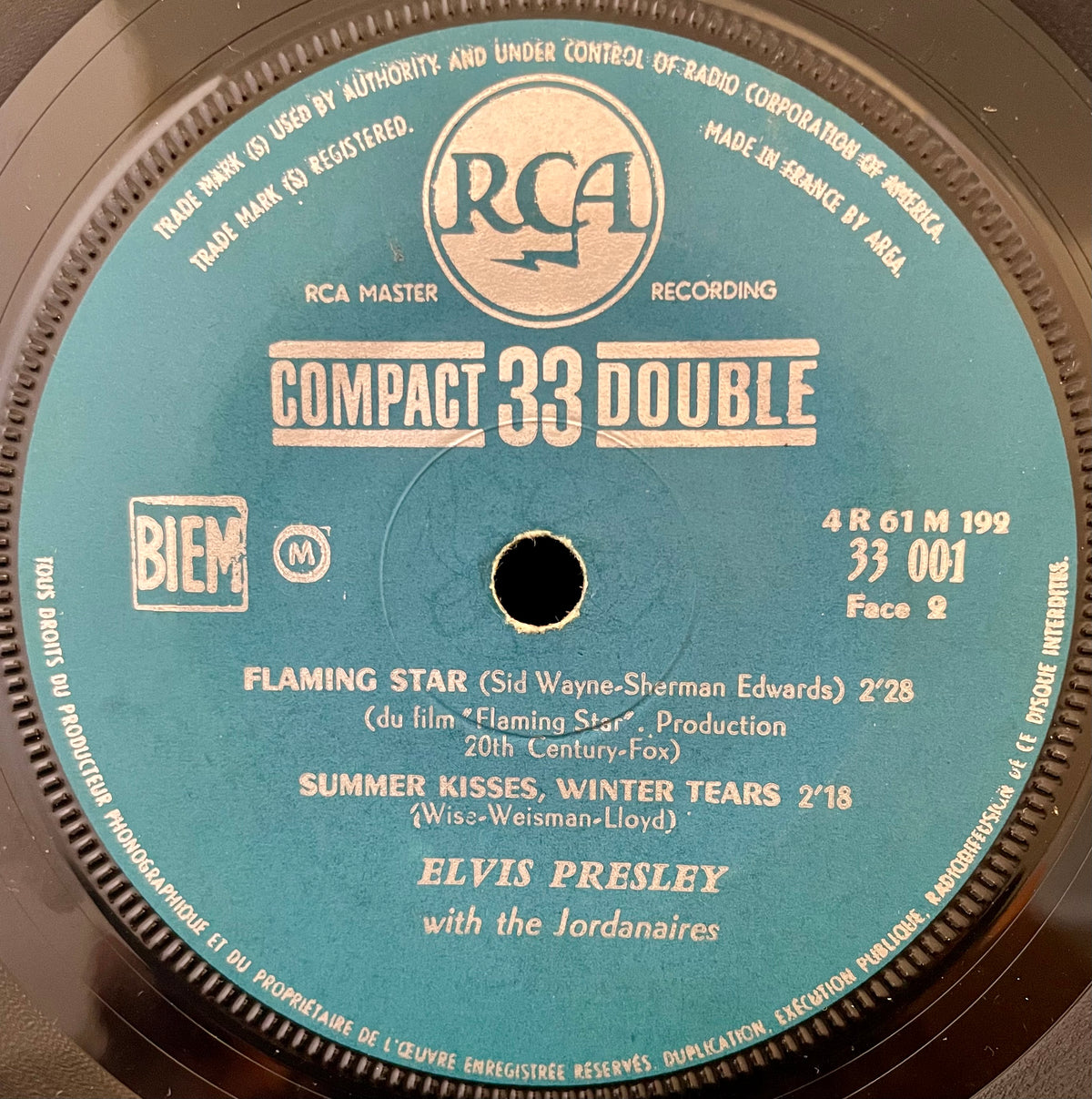 Elvis Presley With The Jordanaires – Surrender - USED Vinyl 7" EP